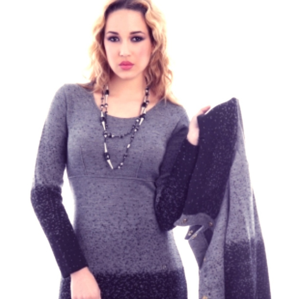 Ombre Black/Grey Sweater Dress